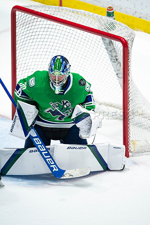 Sun, March 13, 2022 Abbotsford Canucks take Colorado Eagles 5–4 in OT at Abbotsford Event Centre in Abbotsford, BC