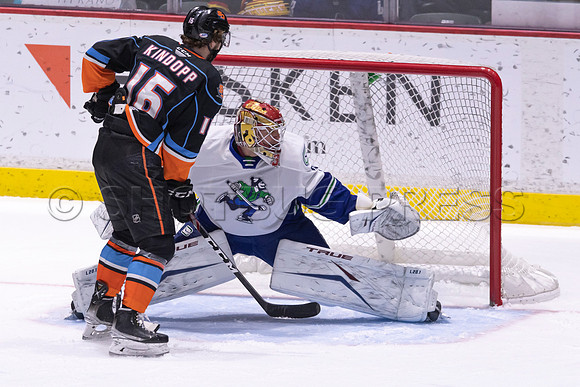Abbotsford Canucks defeat San Diego Gulls 4-2 on Sunday, Jan 23, 2022 at Abbotsford Centre.