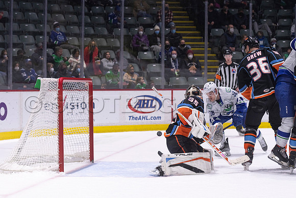 Abbotsford Canucks defeat San Diego Gulls 4-2 on Sunday, Jan 23, 2022 at Abbotsford Centre.
