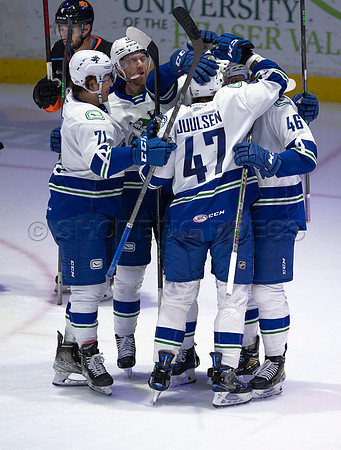 Abbotsford Canucks defeat San Diego Gulls 4-2 on Sunday, Jan 23, 2022 at Abbotsford Centre.