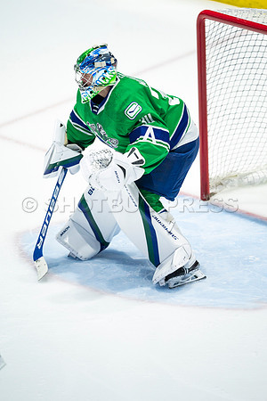 Sun, March 13, 2022 Abbotsford Canucks take Colorado Eagles 5–4 in OT at Abbotsford Event Centre in Abbotsford, BC