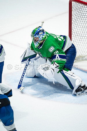 Sun, March 13, 2022 Abbotsford Canucks take Colorado Eagles 5–4 in OT at Abbotsford Event Centre in Abbotsford, BC
