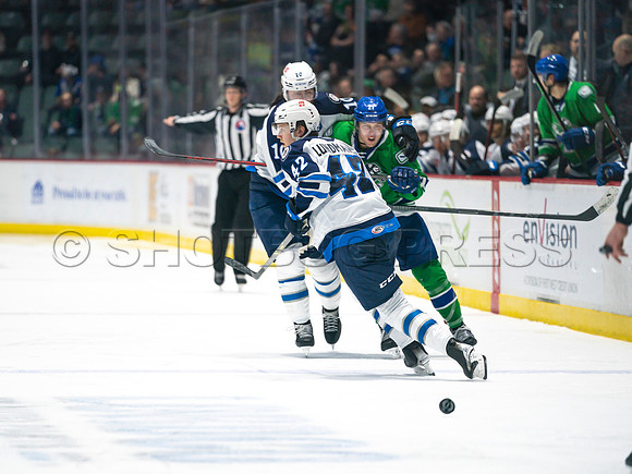 Wed, March 16, 2022 Abbotsford Canucks make an epic comeback to take a 5-4 win in OT against the Manitoba Moose in Abbotsford, BC