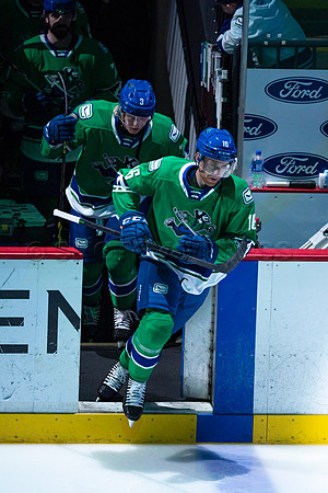 Sun, March 13, 2022 Abbotsford Canucks take Colorado Eagles 5–4 in OT at Abbotsford Event Centre in Abbotsford, BC