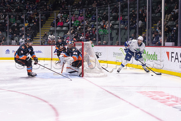 Abbotsford Canucks defeat San Diego Gulls 4-2 on Sunday, Jan 23, 2022 at Abbotsford Centre.