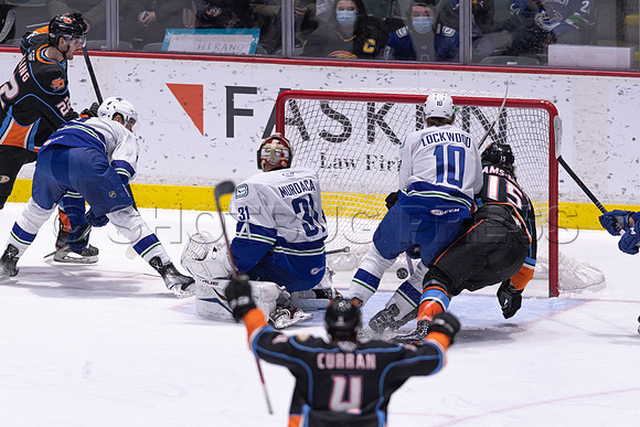 Abbotsford Canucks defeat San Diego Gulls 4-2 on Sunday, Jan 23, 2022 at Abbotsford Centre.