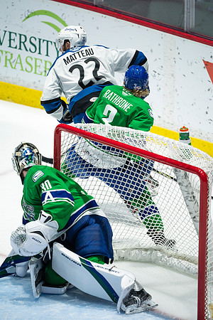 Sun, March 13, 2022 Abbotsford Canucks take Colorado Eagles 5–4 in OT at Abbotsford Event Centre in Abbotsford, BC