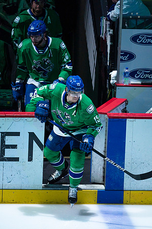 Sun, March 13, 2022 Abbotsford Canucks take Colorado Eagles 5–4 in OT at Abbotsford Event Centre in Abbotsford, BC