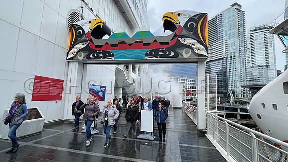May 2,2022 at Canada Place, Vancouver Archway designed by Susan Point, Thomas Cannell, and Brent Sparrow