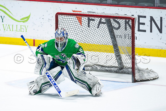 Sun, March 13, 2022 Abbotsford Canucks take Colorado Eagles 5–4 in OT at Abbotsford Event Centre in Abbotsford, BC
