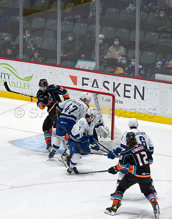 Abbotsford Canucks defeat San Diego Gulls 4-2 on Sunday, Jan 23, 2022 at Abbotsford Centre.