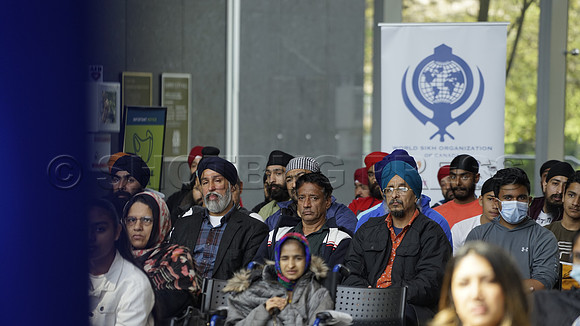 April 23, 2022,  200 Afghan Sikhs and Hindus in BC and Alberta at Surrey City Hall