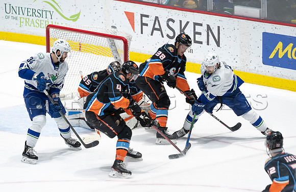 Abbotsford Canucks defeat San Diego Gulls 4-2 on Sunday, Jan 23, 2022 at Abbotsford Centre.
