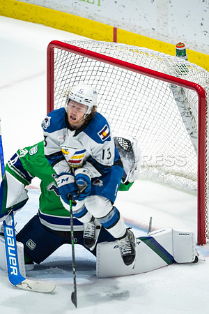 Sun, March 13, 2022 Abbotsford Canucks take Colorado Eagles 5–4 in OT at Abbotsford Event Centre in Abbotsford, BC