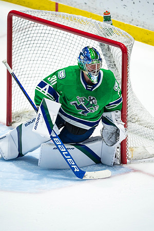 Sun, March 13, 2022 Abbotsford Canucks take Colorado Eagles 5–4 in OT at Abbotsford Event Centre in Abbotsford, BC