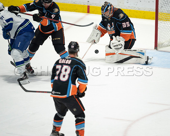 Abbotsford Canucks defeat San Diego Gulls 4-2 on Sunday, Jan 23, 2022 at Abbotsford Centre.