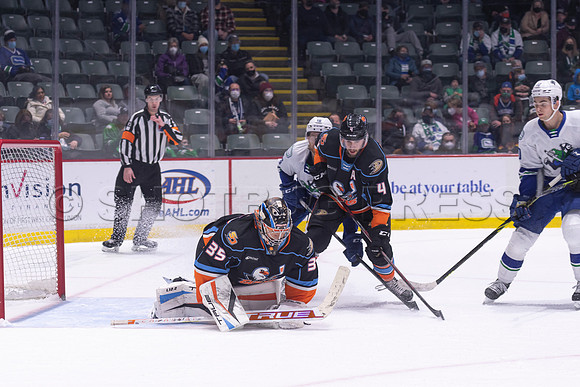 Abbotsford Canucks defeat San Diego Gulls 4-2 on Sunday, Jan 23, 2022 at Abbotsford Centre.