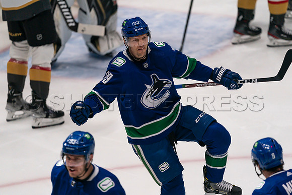 Vancouver, Canada, 12th April, 2022. Vancouver Canucks take the game at 54 seconds into OT against the Las Vegas Golden Knights.