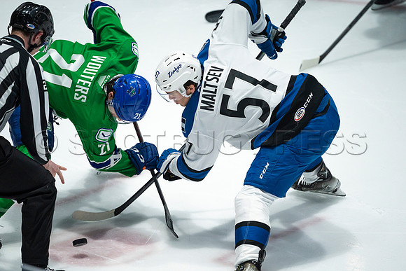 Sun, March 13, 2022 Abbotsford Canucks take Colorado Eagles 5–4 in OT at Abbotsford Event Centre in Abbotsford, BC